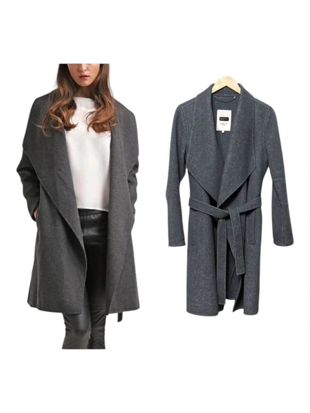 PART TWO Melange Alba Wool Wrap Coat 38 EU